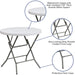 Granite White Plastic Folding Table - 2.63 Feet Round