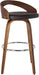 Sonia Barstool with Polyurethane Upholstery, 26″H, Walnut/Brown