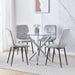 5-Piece Modern Glass Dining Table Set