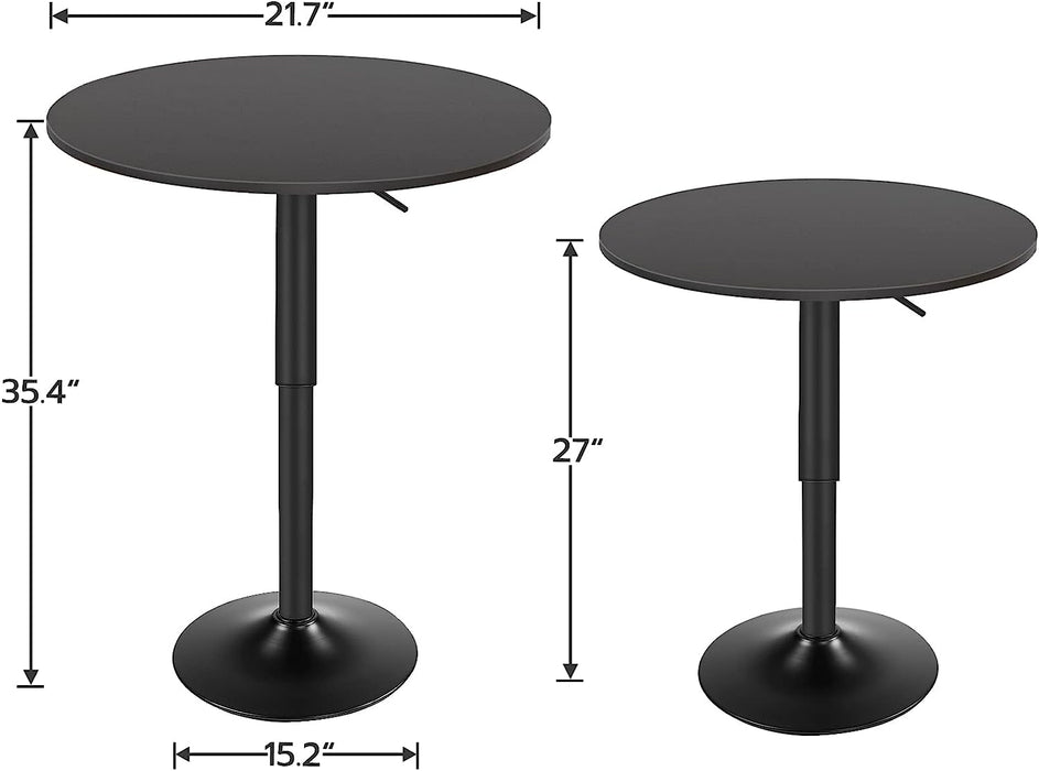 Black Height-Adjustable Bar Table