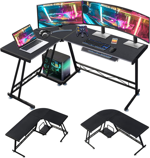 Modern Reversible Gaming Desk with Keyboard Tray