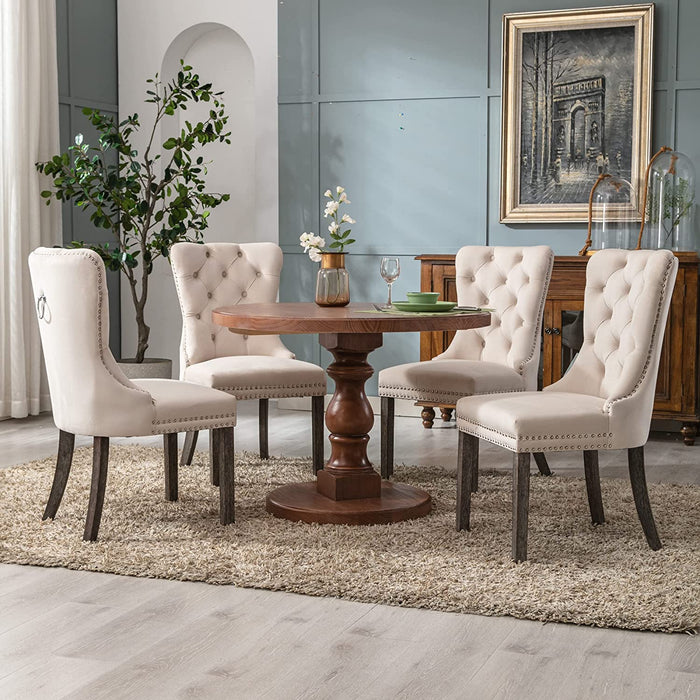 Dining Chairs Set of 6, Velvet Nikki Collection Dining Room Chair Upholstered Modern Luxury