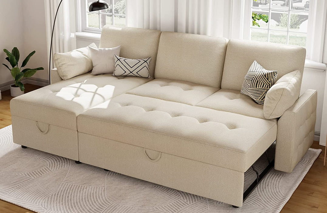 Tufted Chenille Sleeper Sofa With