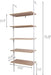 5-Tier Oak Ladder Shelf with Metal Frame