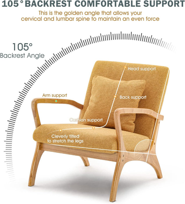 Coarse Linen Accent Chair for Modern Living