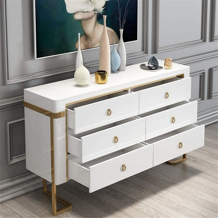 Contemporary White Buffet Table for Home or Hotel