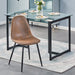 47″ Modern Tempered Glass Dining Table, Black