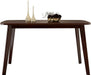 Mid-Century Solid Wood Dining Table, Walnut, 47″