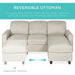 Compact Beige Linen Sectional Sofa with Chaise Lounge