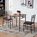 3-Piece Dining Room Wooden Kitchen Table and Pu Cushion Chair Sets