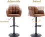 Modern Swivel Bar Stools Leather with Back and Arms