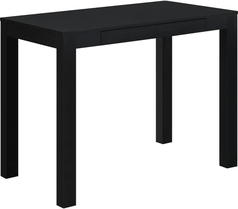 Black Parsons Desk with Drawer, 19.7D X 39W X 30H