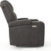 Tufted Microfiber Power Recliner W/Arm Storage and USB Cord, Slate/Black