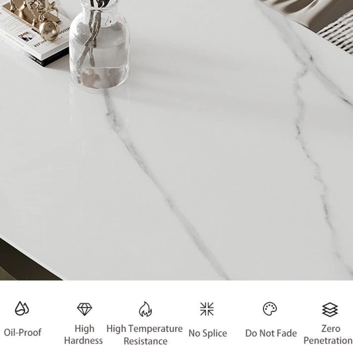 Modern White Rectangular Dining Table