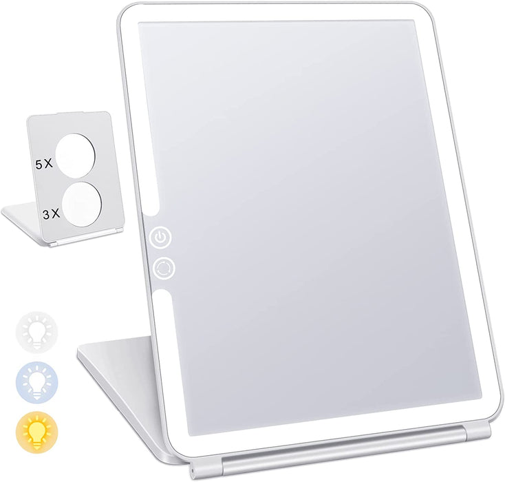 Portable LED Travel Makeup Mirror with Magnifying