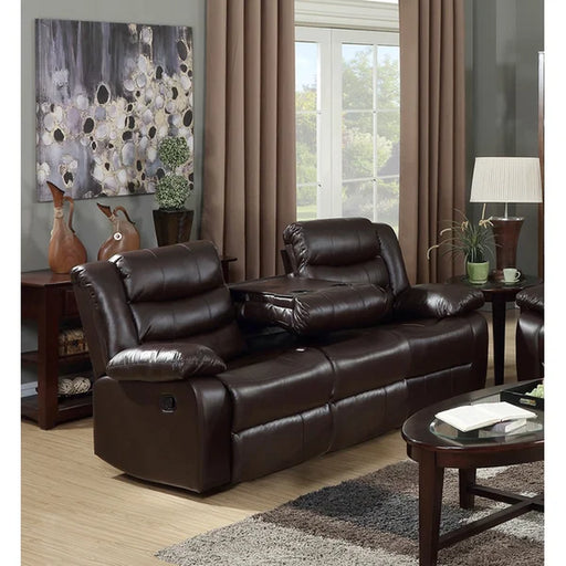 82'' Vegan Leather Reclining Sofa