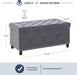 Button-Tufted Ottoman with Storage - Grey