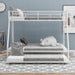 Triple Bunk Bed with Trundle, Steel, White