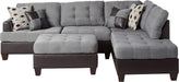 Dark Grey Microfiber Sectional Sofa Set