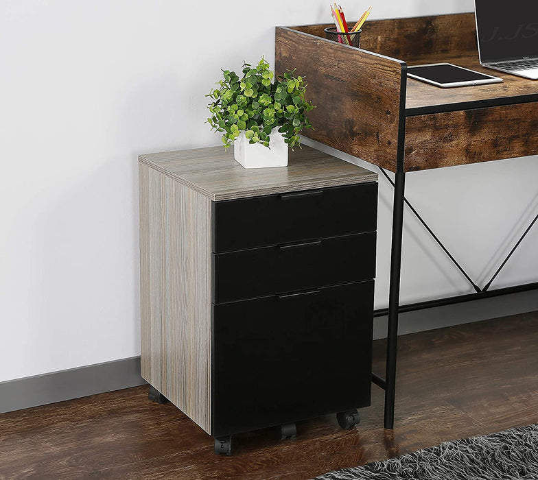 Portable Locking Wood File Cabinet for Home Office