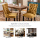 Gold Velvet Dining Room Chairs, Tufted, Ring Pull Trim