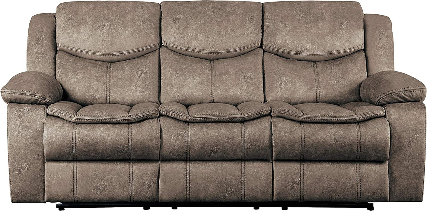 Bay Manual Double Reclining Sofa, Brown
