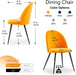 Velvet Upholstered Side Chairs Set of 4, Pumpkin Orange