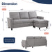 Linen 3-Seat Convertible Sectional Sofa for Small Spaces