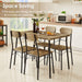 Metal and Wood Rectangular Dining Set