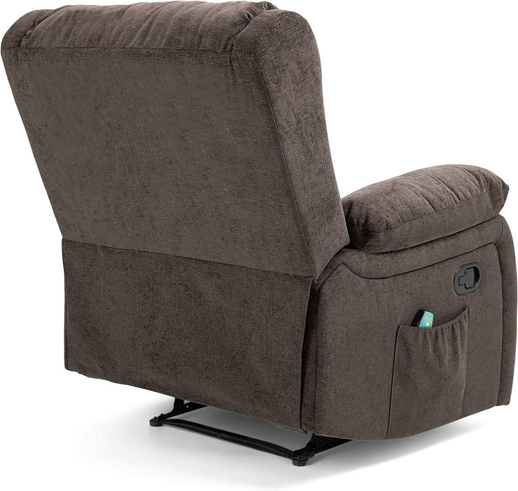 Lindale Massage Recliner, Brown + Black