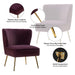 3 Piece Velvet Living Room Set with Loveseat & Chairs, Purple