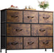 Rustic Brown Dresser with 8 Large Deep Drawers