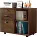 Brown 3-Drawer File Cabinet with Lock