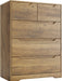 Rustic Brown 5 Drawer Modern Dresser