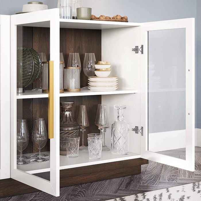 Brixston Modern Wood Glass-Buffet Cabinet