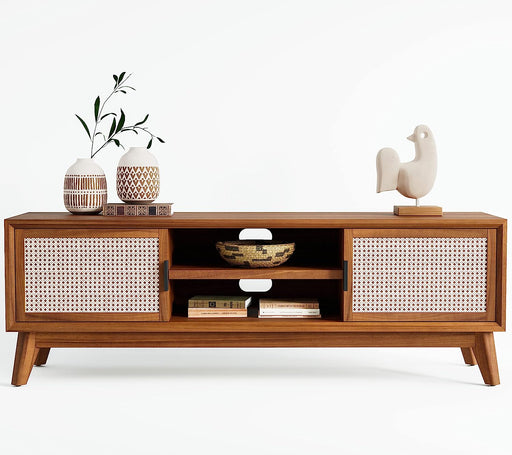 Jasper Console with Rattan Doors, 65 Inches