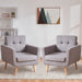 Mid Century Modern Grey Accent Chairs Set