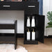 Black Vanity Table Set with Large Lighted Mirror