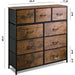 Dark Grey Chest of Drawers with Wood Top and Nightstand