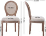 Set of 4 French Country Rattan Dining Chairs, Beige