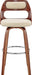 Cream Faux Leather Walnut Wood Bar Stool