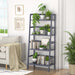 Bamboo 4-Tier Bookshelf with Blue Grey Finish