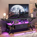 Carbon Fiber Black LED Gaming TV Stand