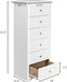 Wooden 6 Drawer Chest, White