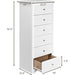 Wooden 6 Drawer Chest, White