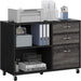 Mobile 3-Drawer File Cabinet with Shelves