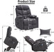 Grey Blue Power Lift Recliner with Heat & Massage