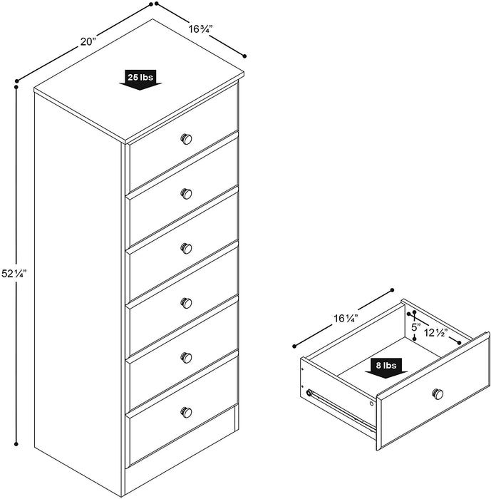 Espresso Astrid 6-Drawer Tall Chest