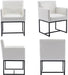 Set of 4 White Upholstered Armchairs