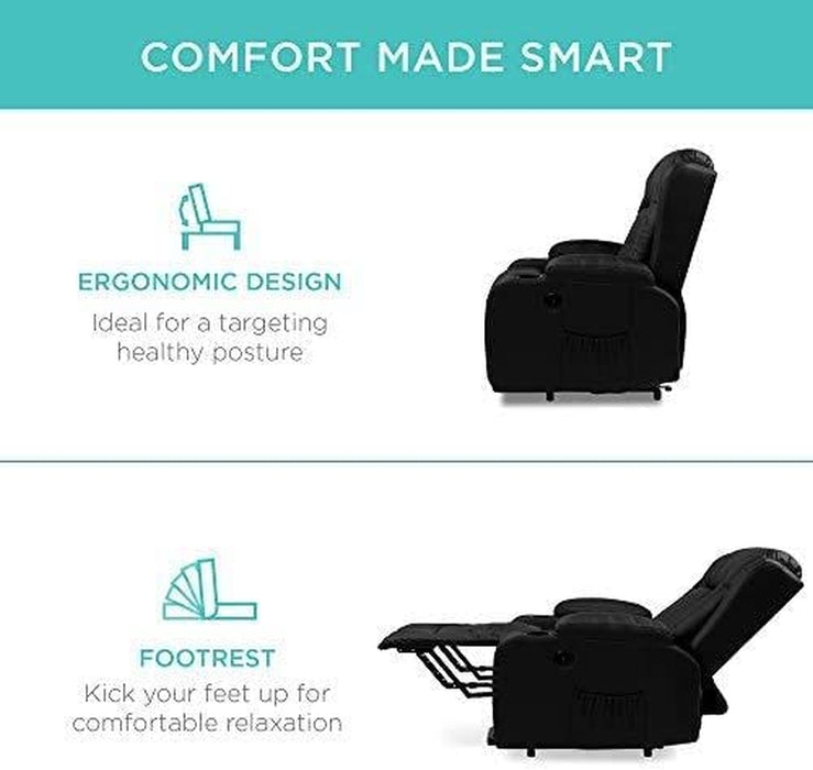 Electric Power Lift Recliner Massage Chair (Black)